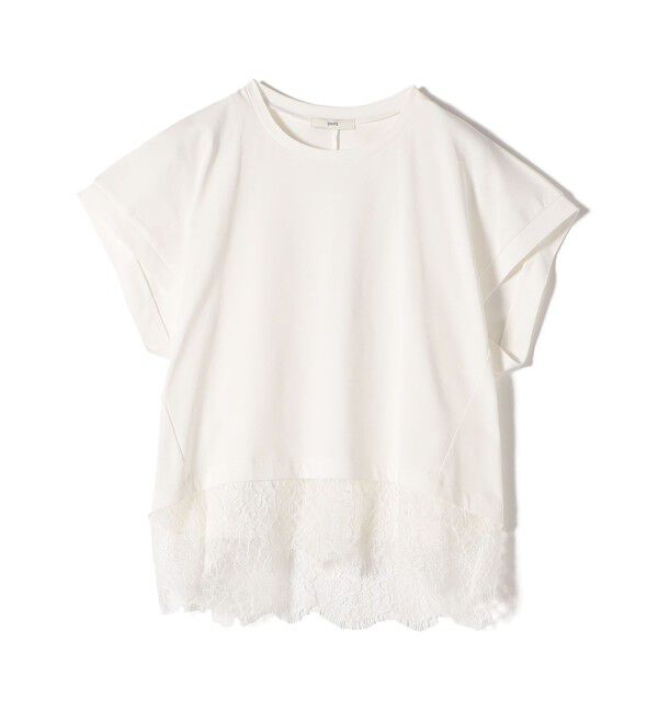 SHIPS for women「【WEB限定】〈手洗い可能〉裾 レース コンビ プルオーバー」|Tシャツ・カットソー|
