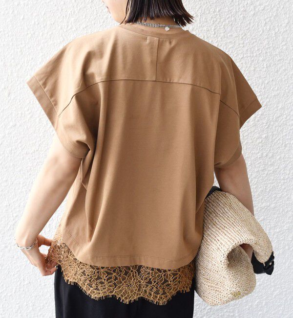 SHIPS for women「【WEB限定】〈手洗い可能〉裾 レース コンビ プルオーバー」|Tシャツ・カットソー|