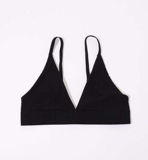 TOMORROWLAND BUYING WEAR「BASE RANGE コットンリブ トライアングルブラトップ」|インナー|19 ブラック