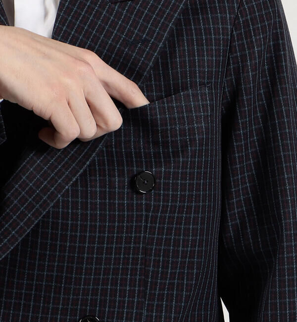 TOMORROWLAND MENS「シルクコットン タッターソール ダブルブレステッド6Bジャケット」|テーラードジャケット|