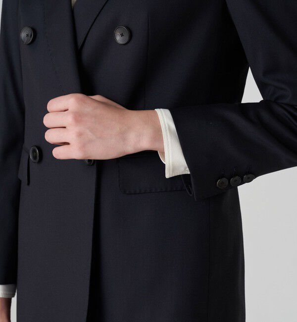 TOMORROWLAND collection「シャイニーピンヘッド ダブルブレストジャケット」|テーラードジャケット|