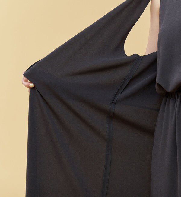 DES PRES「ジャージーライクジョーゼット ロングジレ付きオールインワン」|オールインワン|