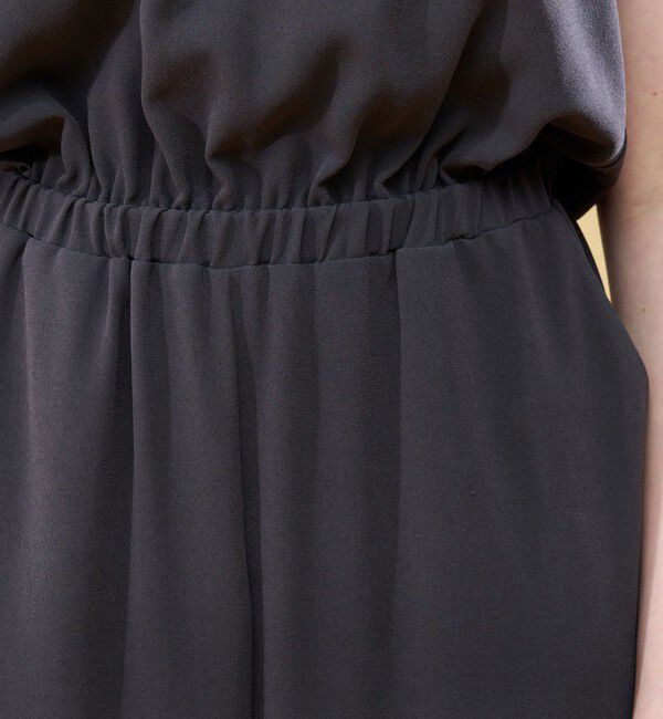 DES PRES「ジャージーライクジョーゼット ロングジレ付きオールインワン」|オールインワン|