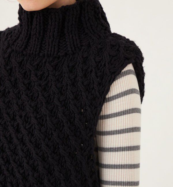 GALERIE VIE「アルルスウールハンドニット ハイネックベスト」|ニット・セーター|