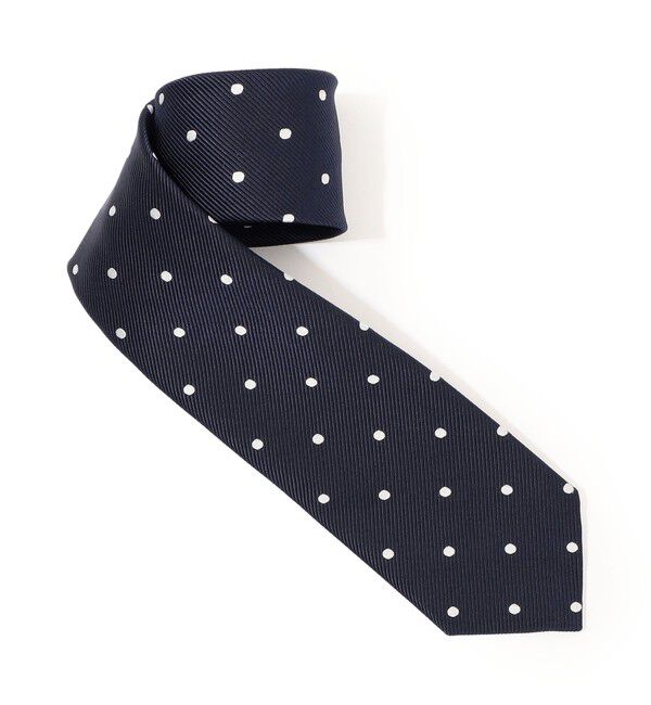 TOMORROWLAND GOODS「TOMORROWLAND コットンシルク ドットネクタイ」|ネクタイ・蝶ネクタイ|69 ネイビー