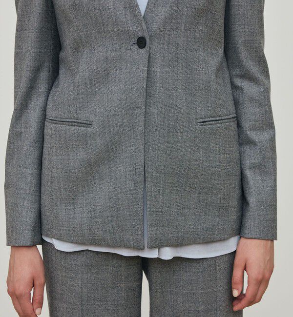 DES PRES「フランネルウールストレッチ ノーカラージャケット」|ノーカラージャケット|