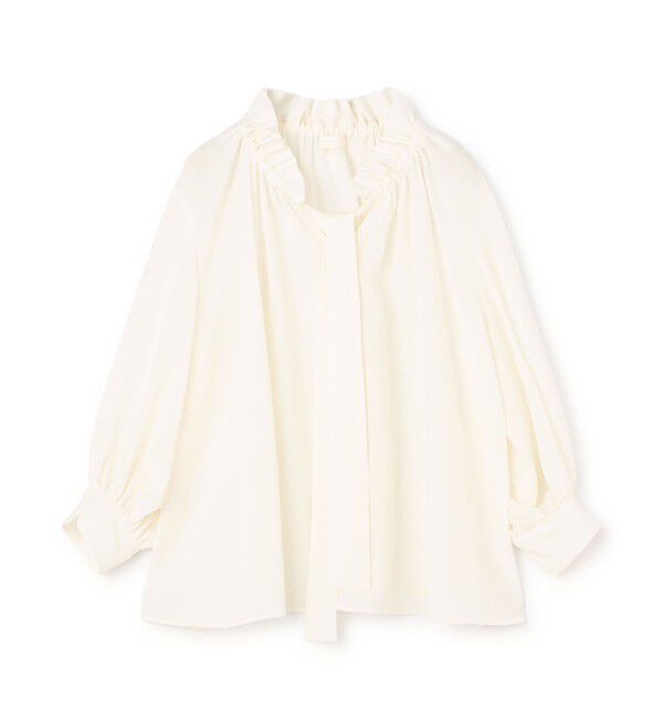 Ballsey「シアートロ フリルネックブラウス」|シャツ・ブラウス|11 ホワイト