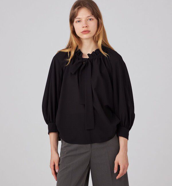 Ballsey「シアートロ フリルネックブラウス」|シャツ・ブラウス|