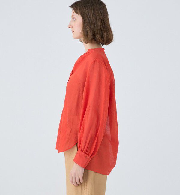 MACPHEE「アキハストライプ バンドカラーシャツ」|シャツ・ブラウス|