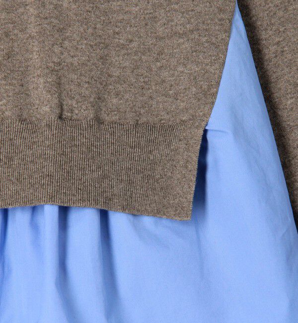 MACPHEE「ファブリックコンビ クルーネックプルオーバー」|ニット・セーター|