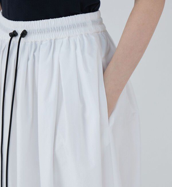 MACPHEE「【WEB限定】クリスピータフタ ギャザーロングスカート」|フレア|