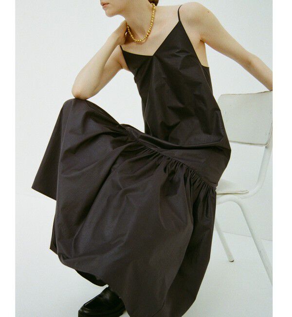 MACPHEE「【WEB限定】クリスピータフタ ティアードキャミソールワンピース」|ワンピース|69 ネイビー