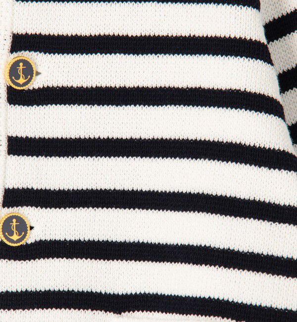 MACPHEE「【WEB限定】ハーフミラノリブボーダー クルーネックカーディガン」|カーディガン|