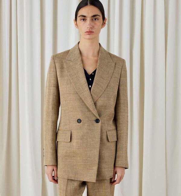 DES PRES「リネンシルクコットンヘリンボーン ダブルブレストジャケット」|テーラードジャケット|