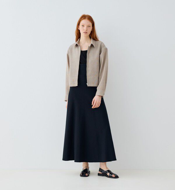 GALERIE VIE「リネンテクスチャー ジップアップジャケット」|ブルゾン・スタジャン|