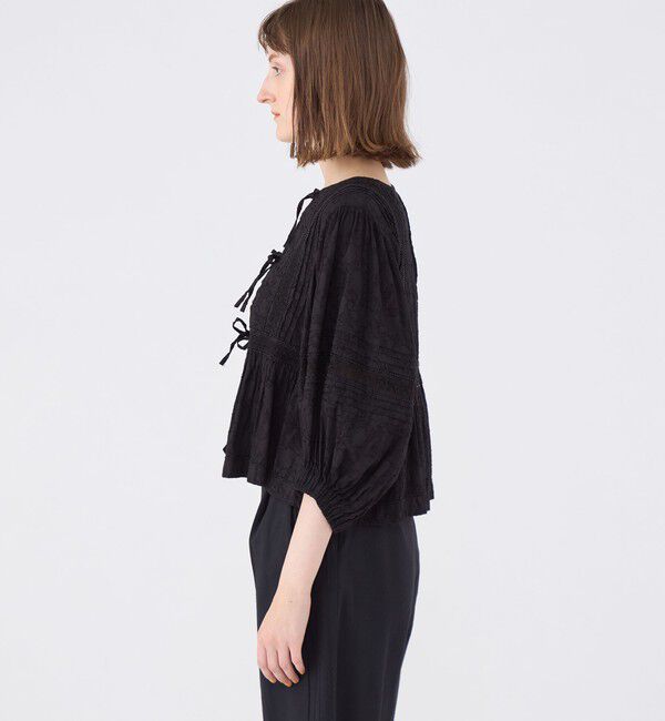 SOULEIADO「コットンカットジャカード 2-wayブラウス」|シャツ・ブラウス|