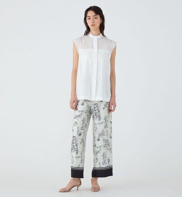 TOMORROWLAND collection「ジオメトリックエンブロイダリー バンドカラーブラウス」|シャツ・ブラウス|