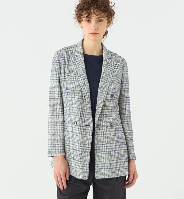 TOMORROWLAND collection「シャドーグレンチェック ダブルブレストライトジャケット」|テーラードジャケット|