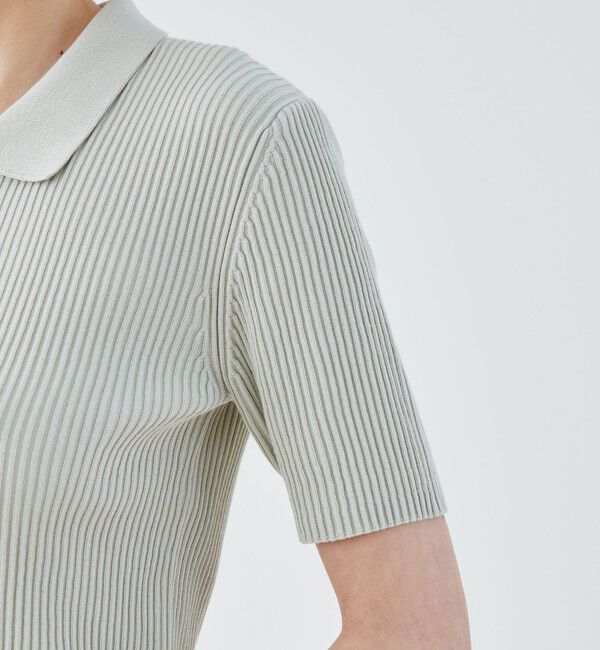 GALERIE VIE「ギザコットンリブ ポロカラープルオーバー」|ニット・セーター|