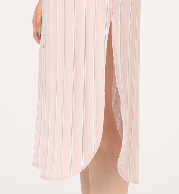 MACPHEE「ハイゲージストライプ シャツワンピース」|ワンピース|