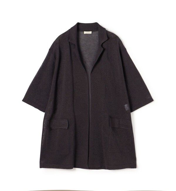 DES PRES「コットンシルクペーパーツイスト ラペルカラーカーディガン」|カーディガン|17 チャコールグレー