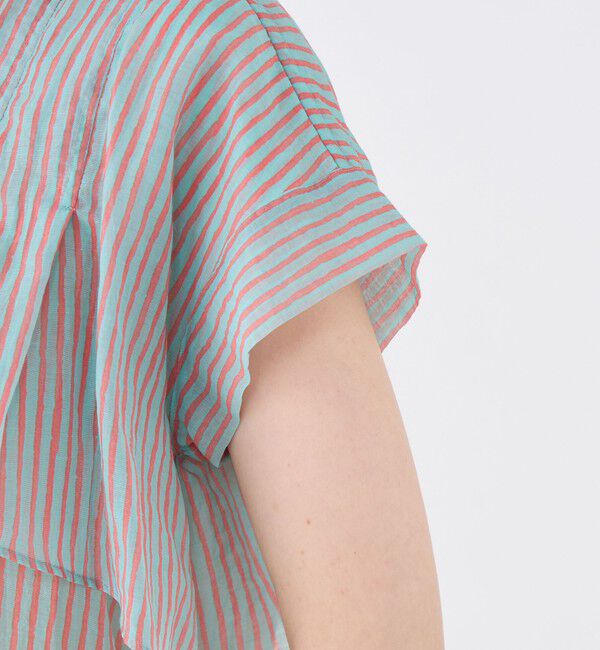 SOULEIADO「コットンポリエステルプリント レイヤードブラウス」|シャツ・ブラウス|