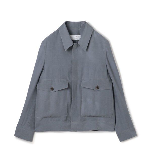 TOMORROWLAND MENS「シルク フライトジャケット」|ブルゾン・スタジャン|65 ブルー