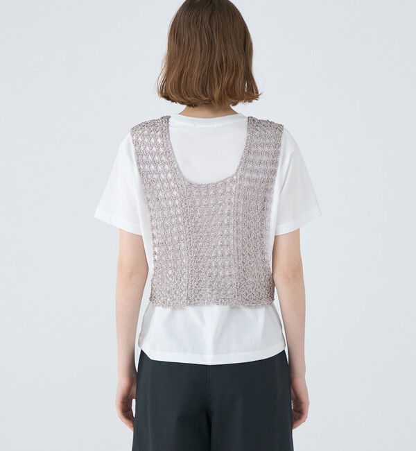 MACPHEE「メタリッククロシェ フロンタブルベスト」|ベスト・ジレ|