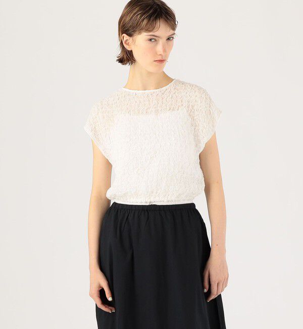 DES PRES「シャーリングシルク ショートプルオーバー」|シャツ・ブラウス|