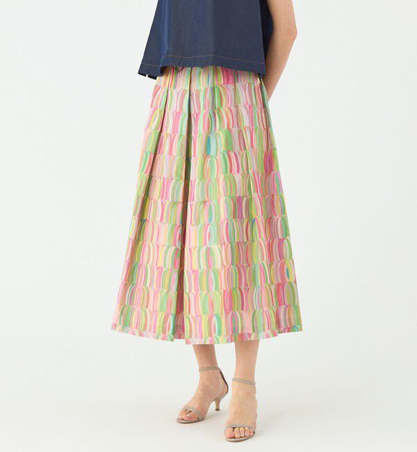 TOMORROWLAND collection「リュバンプリント タックスイングスカート」|フレア|