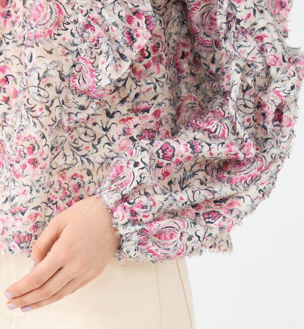 SOULEIADO「ラメカットジャカード フリルブラウス」|シャツ・ブラウス|