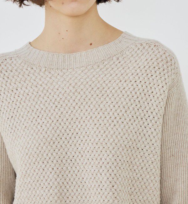 GALERIE VIE「リネンウールバスケット クルーネックプルオーバー」|ニット・セーター|