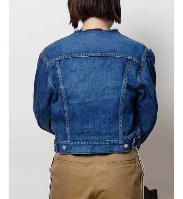  「《予約》カーブスリーブショートデニムジャケット」|デニムジャケット|