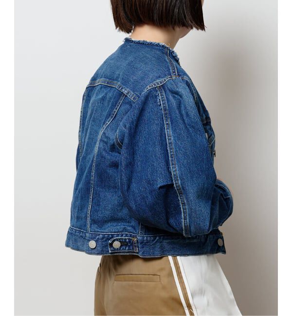  「《予約》カーブスリーブショートデニムジャケット」|デニムジャケット|