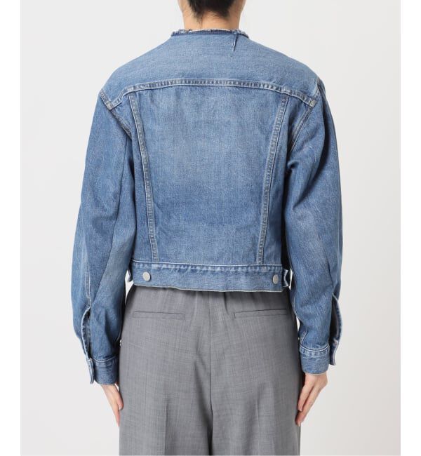  「《予約》カーブスリーブショートデニムジャケット」|デニムジャケット|
