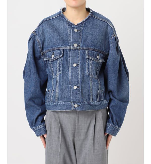  「《予約》カーブスリーブショートデニムジャケット」|デニムジャケット|