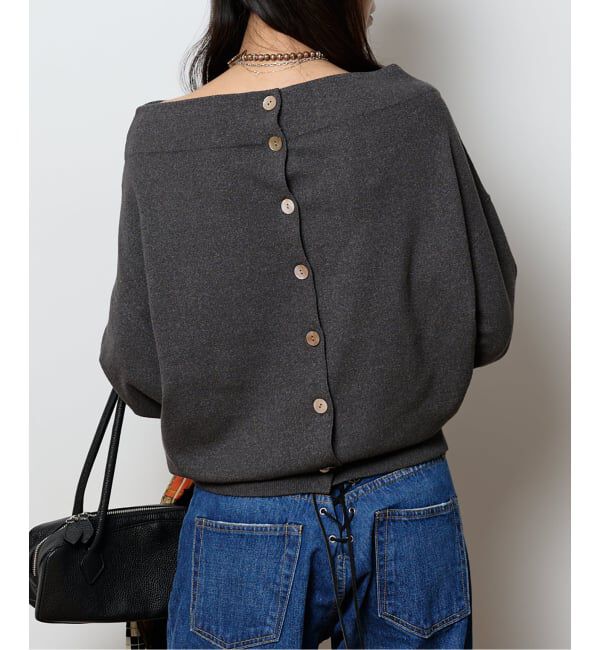  「《予約》2WAYワイドネックルーズKNIT CARDIGAN TOPS：ニット」|ニット・セーター|