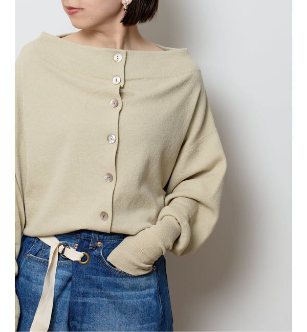  「《予約》2WAYワイドネックルーズKNIT CARDIGAN TOPS：ニット」|ニット・セーター|