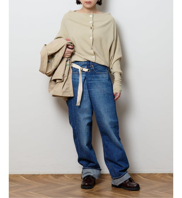  「《予約》2WAYワイドネックルーズKNIT CARDIGAN TOPS：ニット」|ニット・セーター|