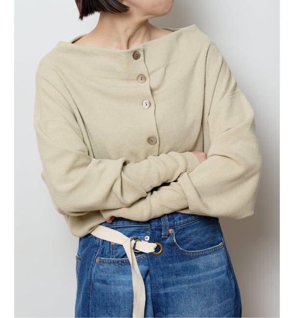  「《予約》2WAYワイドネックルーズKNIT CARDIGAN TOPS：ニット」|ニット・セーター|ベージュ