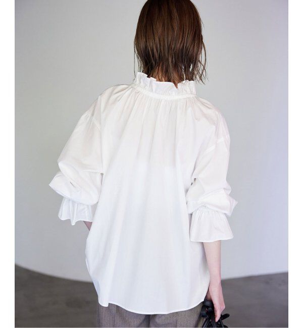 SLOBE IENA「《追加2》タイプライターフリルカラーブラウス」|シャツ・ブラウス|