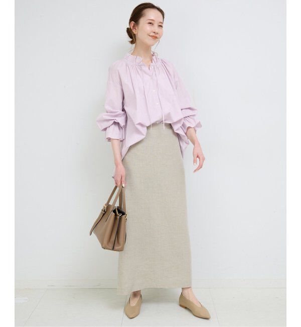 SLOBE IENA「《追加2》タイプライターフリルカラーブラウス」|シャツ・ブラウス|