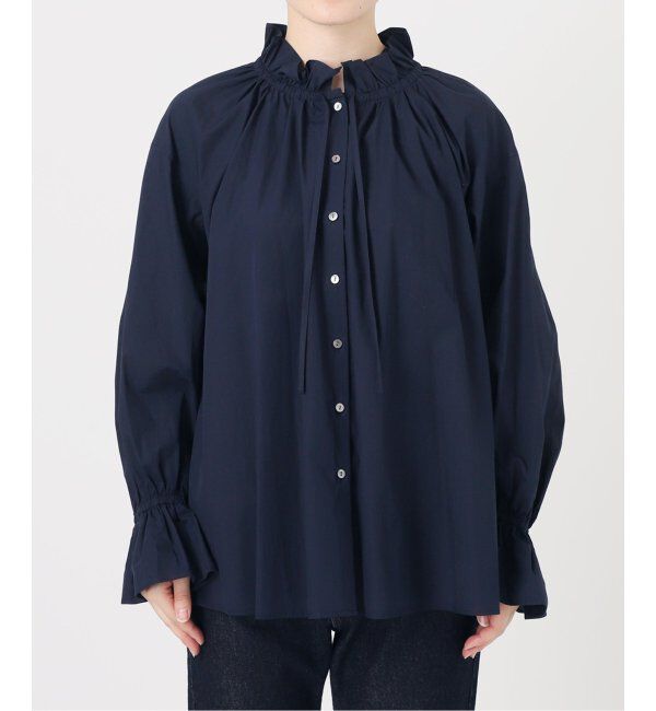 SLOBE IENA「《追加2》タイプライターフリルカラーブラウス」|シャツ・ブラウス|