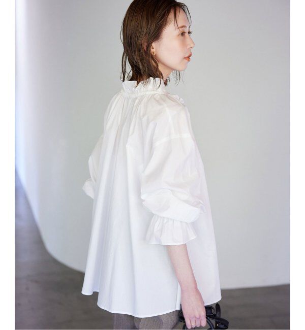 SLOBE IENA「《追加2》タイプライターフリルカラーブラウス」|シャツ・ブラウス|