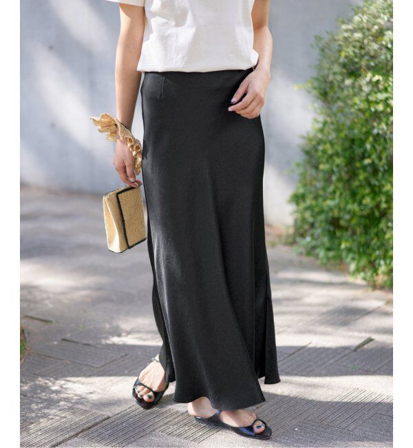 IENA「《追加11》ダブルサテンスカート」|スカート|