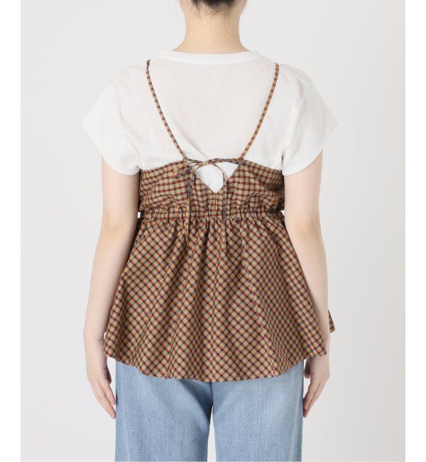 IENA LA BOUCLE「IENA LA BOUCLE C/Pポプリンチェックキャミソール」|キャミソール|
