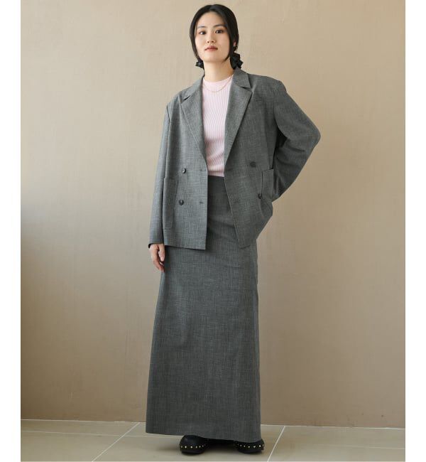 IENA LA BOUCLE「《予約》IENA LA BOUCLE グレンチェックダブルブレストジャケット」|テーラードジャケット|