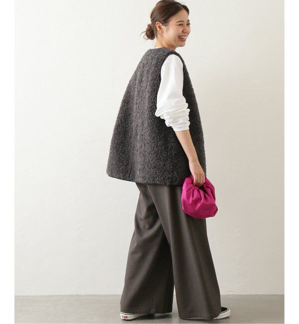 JOURNAL STANDARD relume「《追加4》ウォッシャブルサージストレッチタックワイドパンツ」|スラックス|