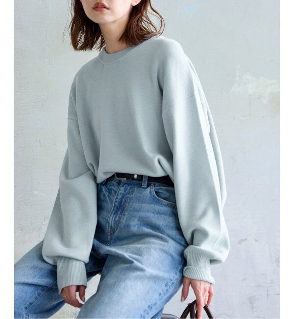 JOURNAL STANDARD「《WEB限定追加2》ウォッシャブルTEXBRIDクループルオーバー」|ニット・セーター|ブルー A