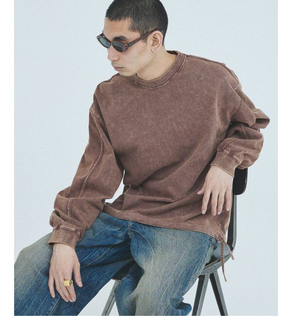 JOURNAL STANDARD「パネルガーメントダイ オーバーフィット」|Tシャツ・カットソー|ブラウン C